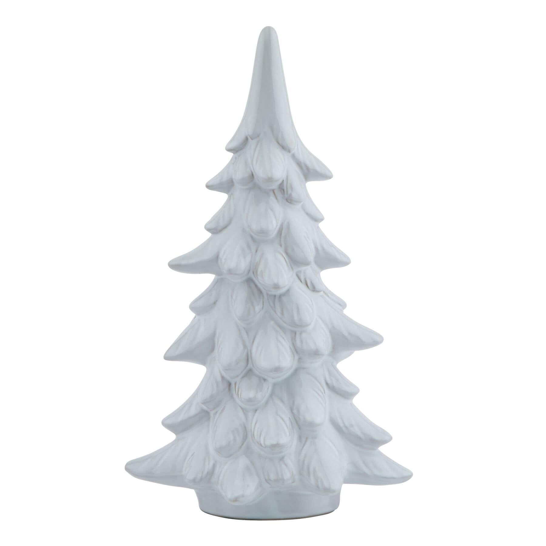 White Snowy Resin Fir Tree Decoration