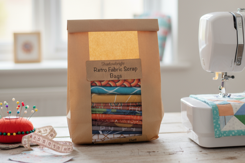 Retro Cotton Drill Fabric Scrap Bag 450g