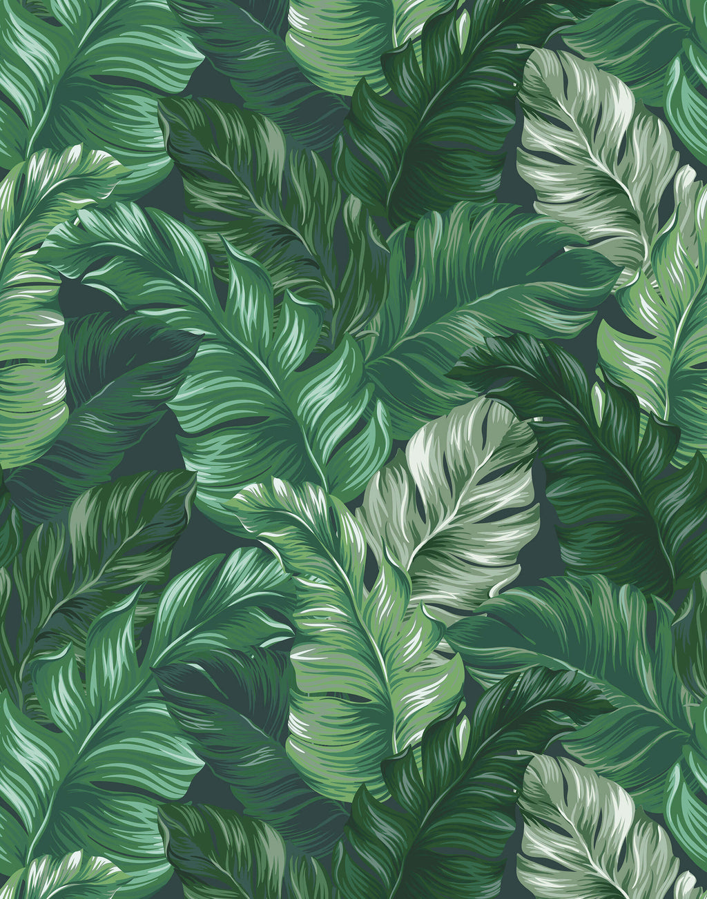 Lobate Tropical Leaf Wallpaper