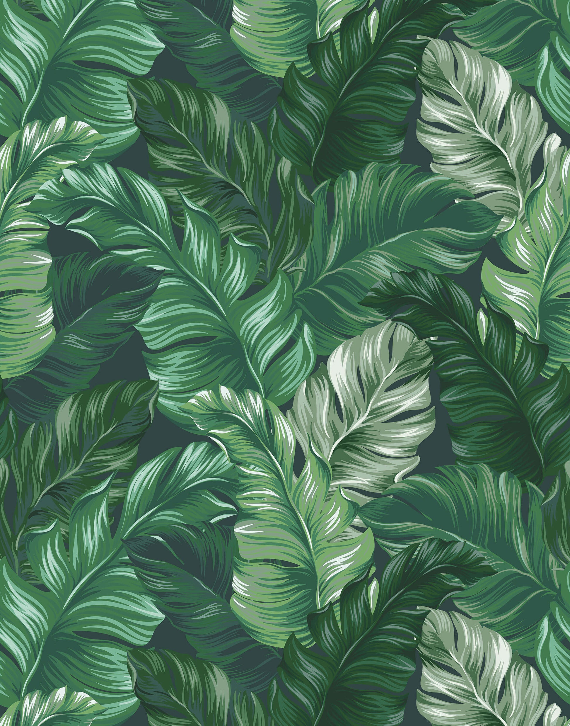 Lobate Tropical Leaf Wallpaper