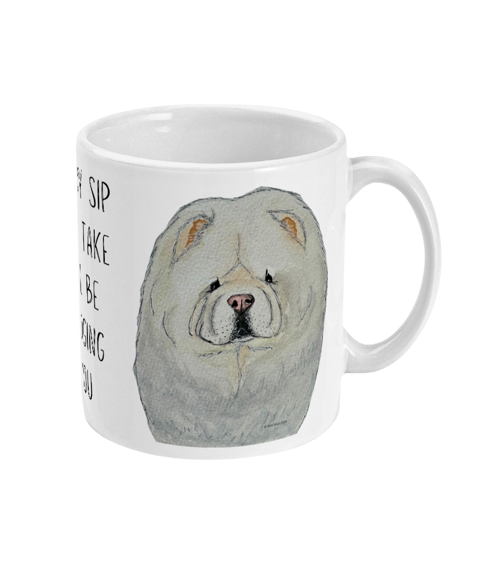 Cream Chow Chow Mug with Judgemental Dog Design