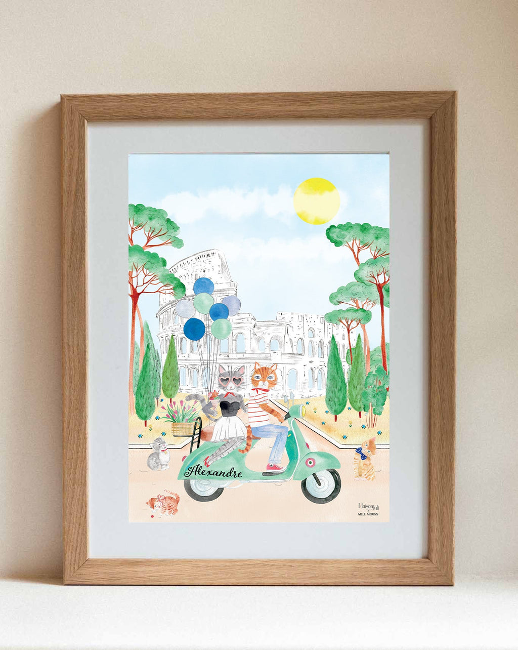 Personalised Motorbike Coliseum Print for Boys