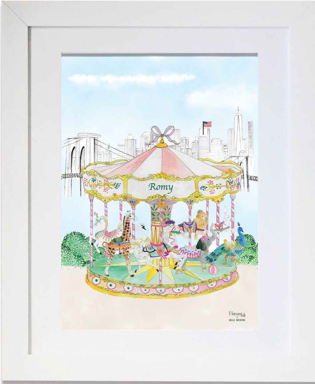 The Carousel of Brooklyn Print for Girls
