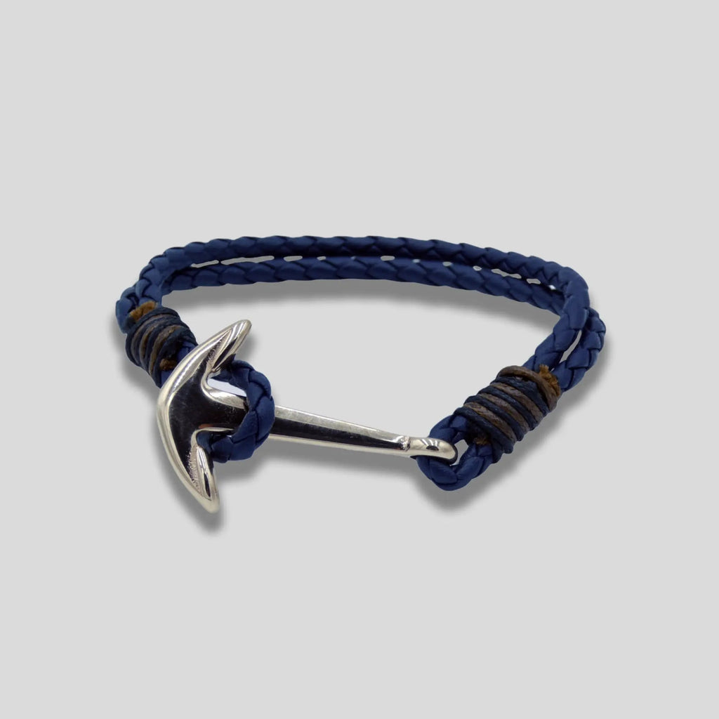 Navy Blue and Rose Gold Anchor Bracelet