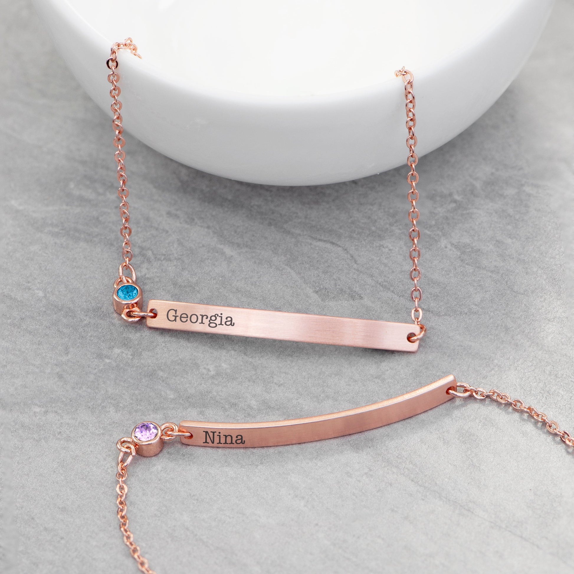 Personalised Rose Gold Birthstone Crystal Bracelet