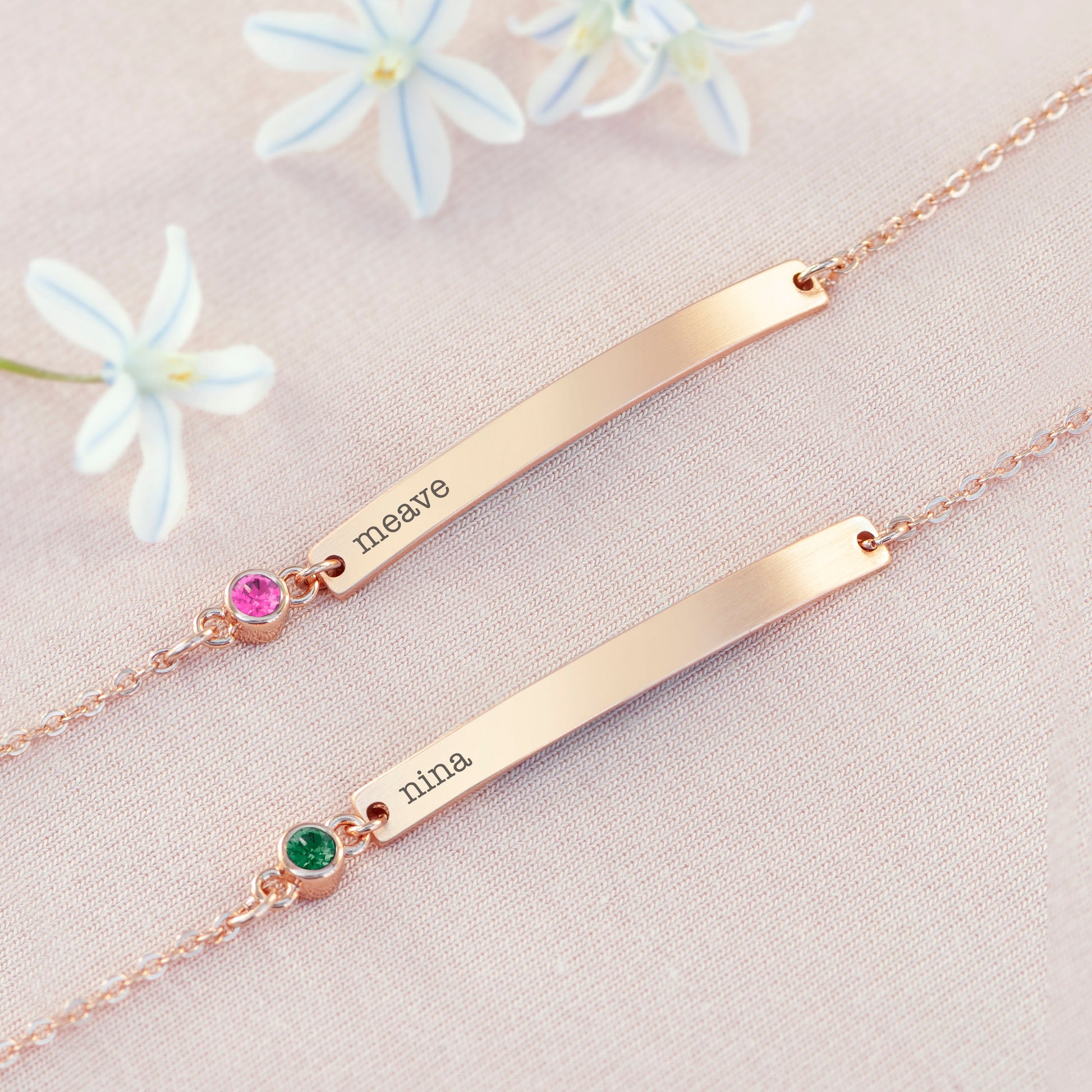 Personalised Rose Gold Birthstone Crystal Bracelet