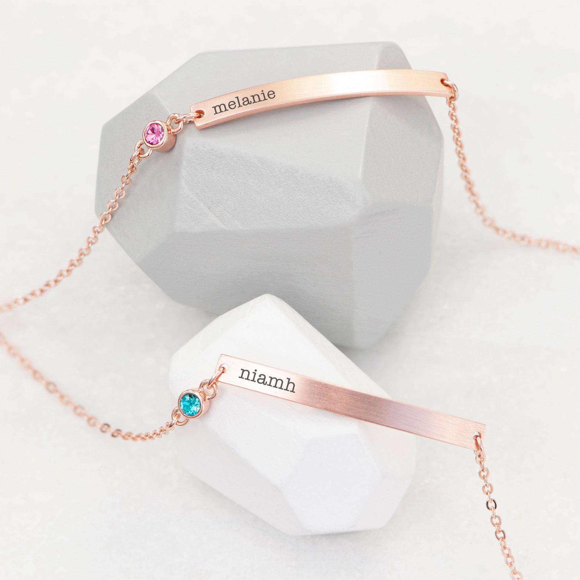 Personalised Rose Gold Birthstone Crystal Bracelet