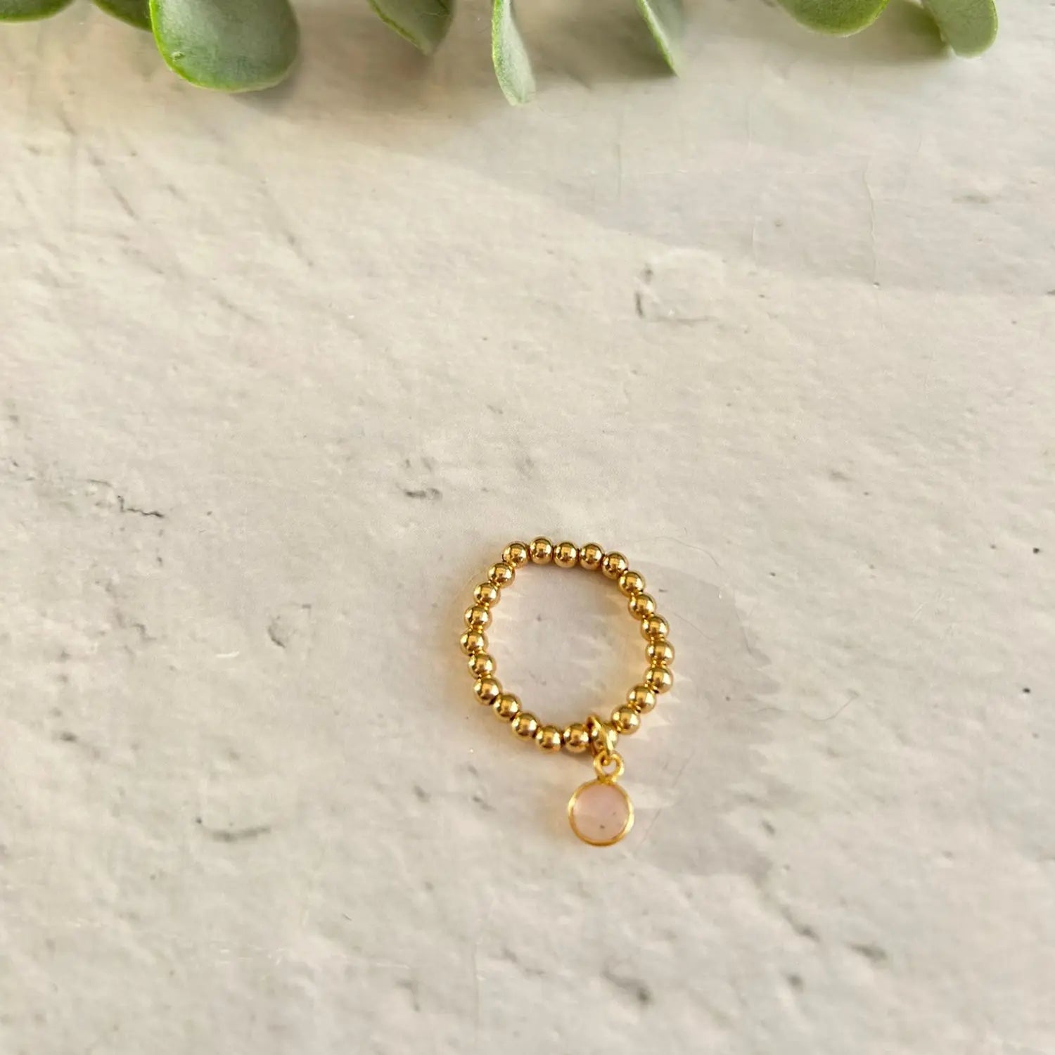 Rose Quartz October Birthstone Ring