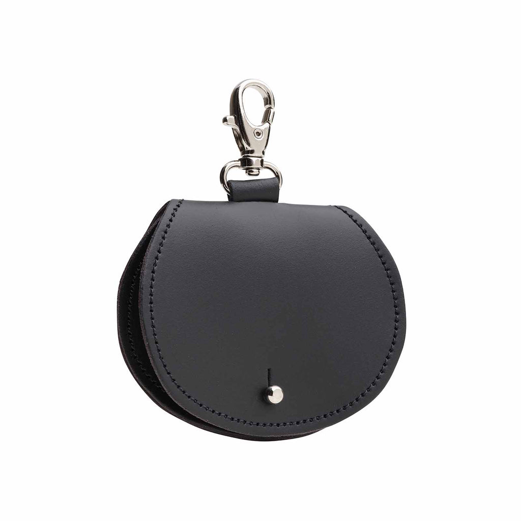 Mini Saddle Bag Coin Purse Charm in Black