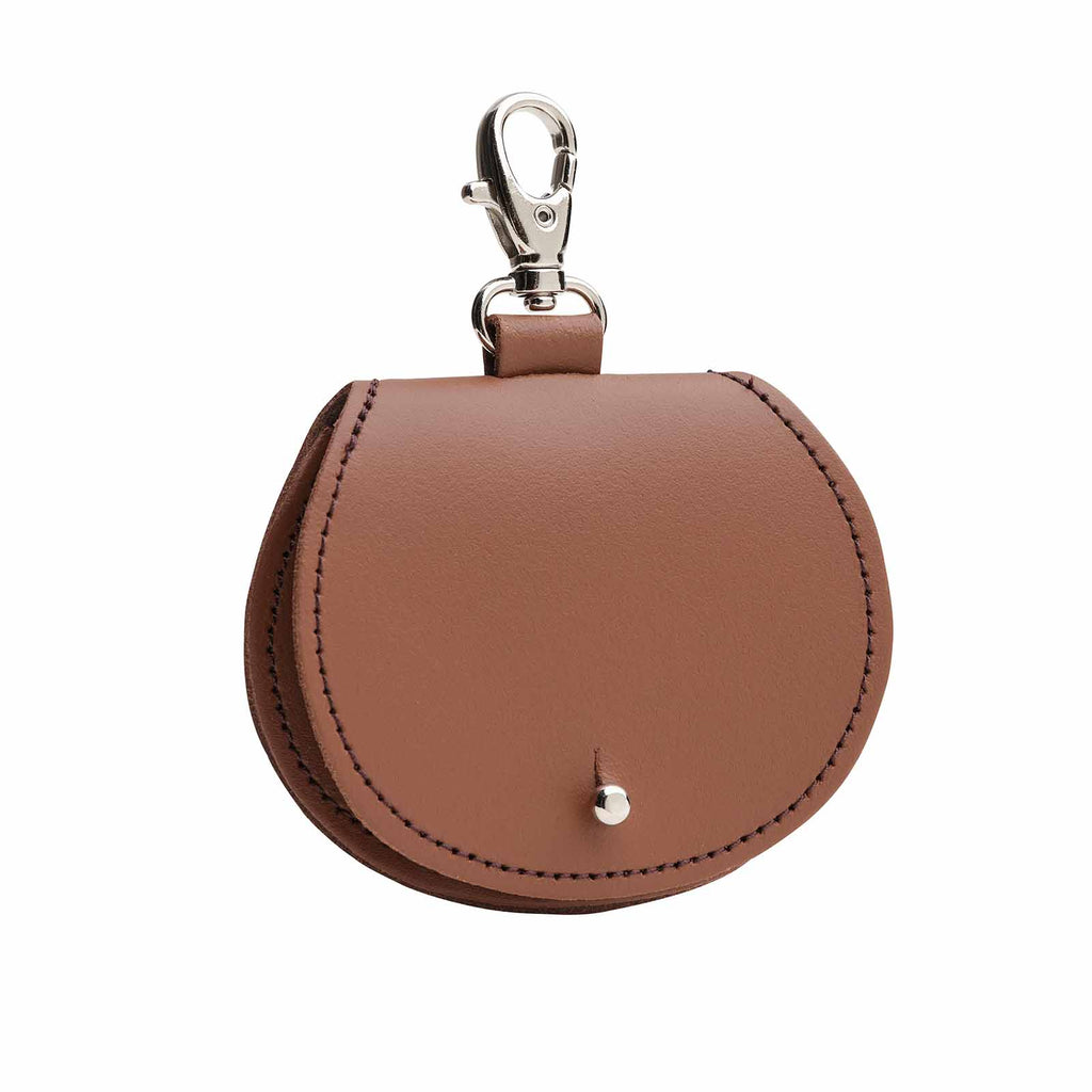 Mini Saddle Bag Coin Purse Charm in Chestnut