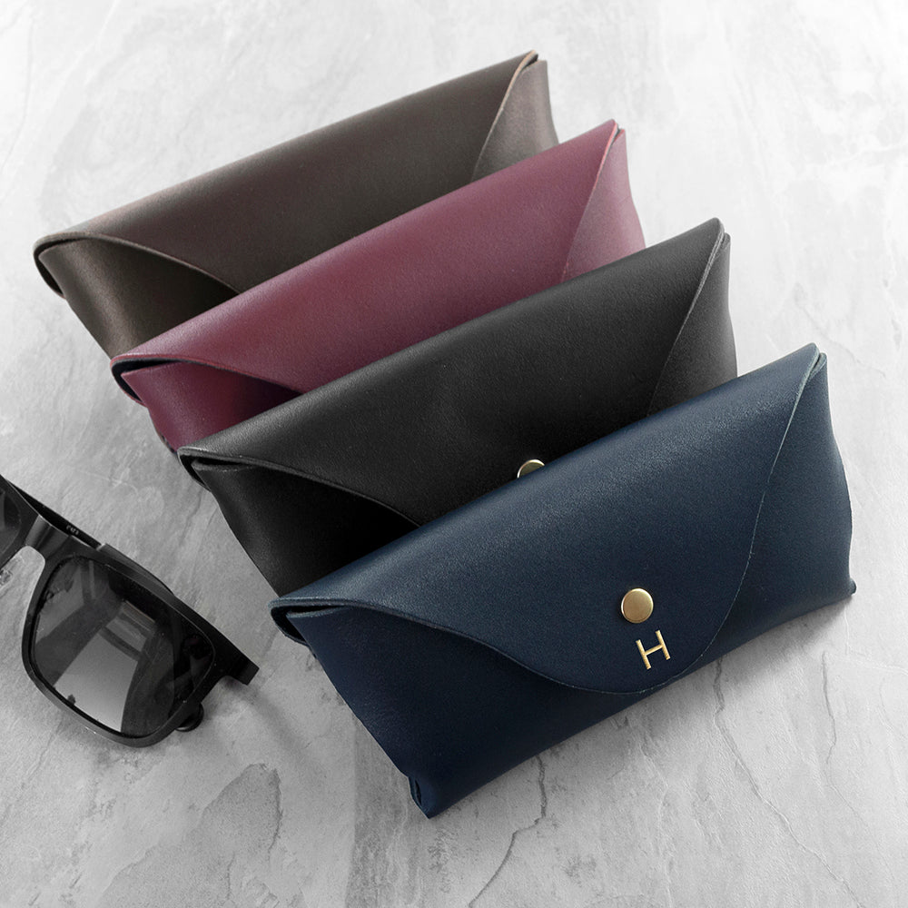 Personalised Leather Origami Glasses Case