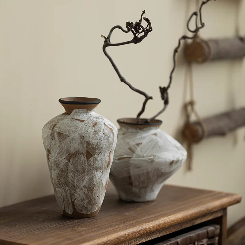 Handcrafted Whitewash Ceramic Vase