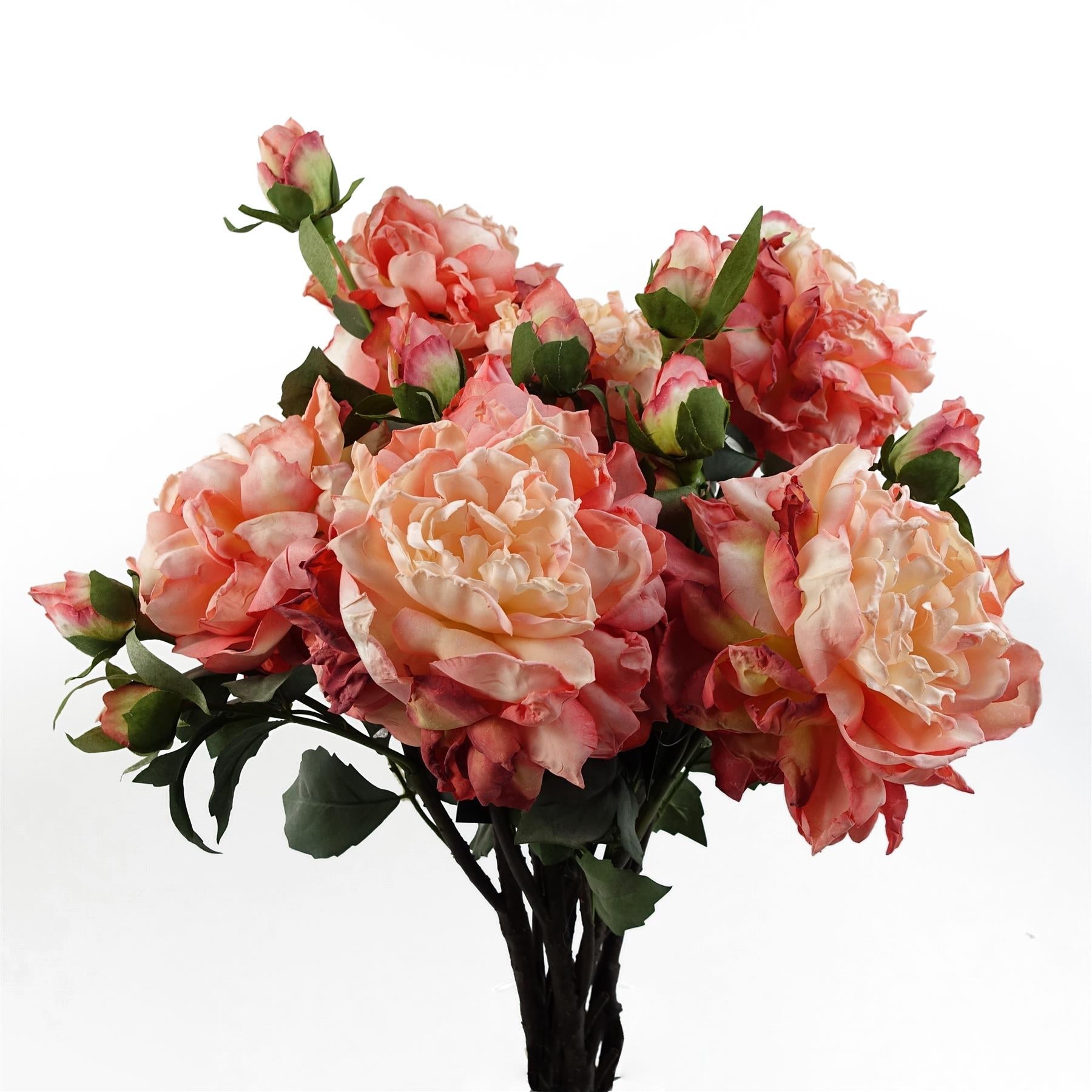 Pink Peony Artificial Flower Stems Pack of 6