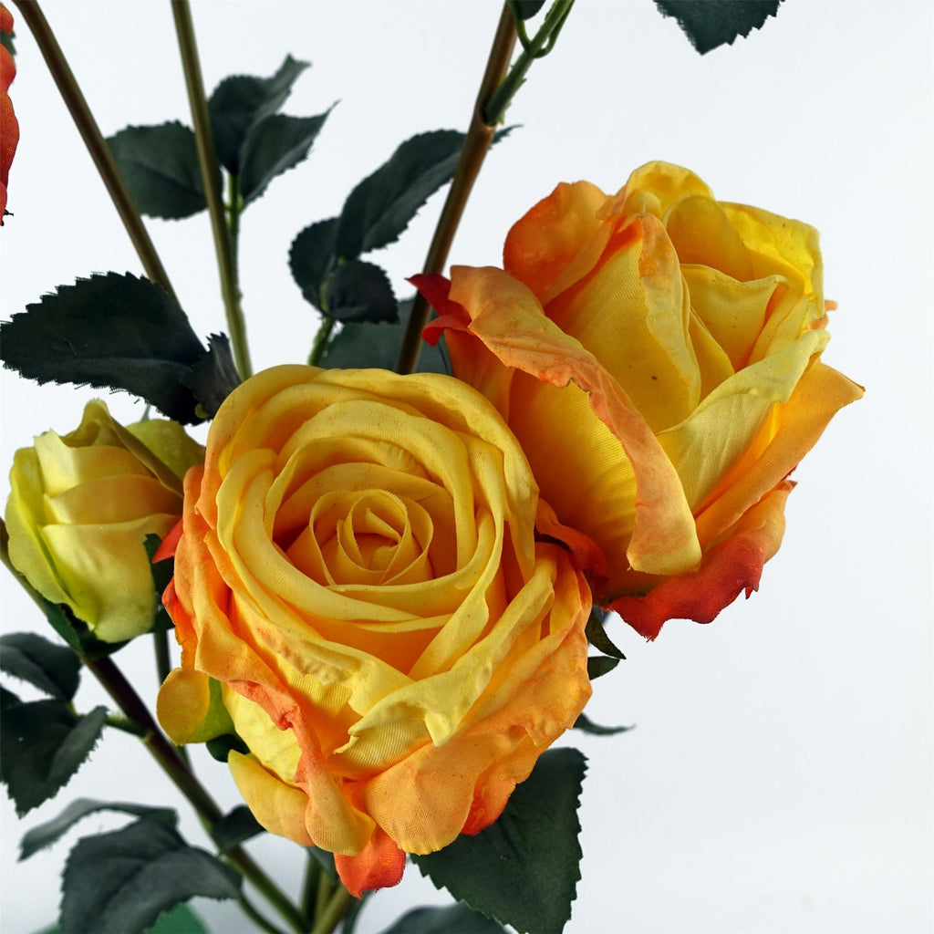 6 Pack Yellow Rose Artificial Flower Sprays 60cm