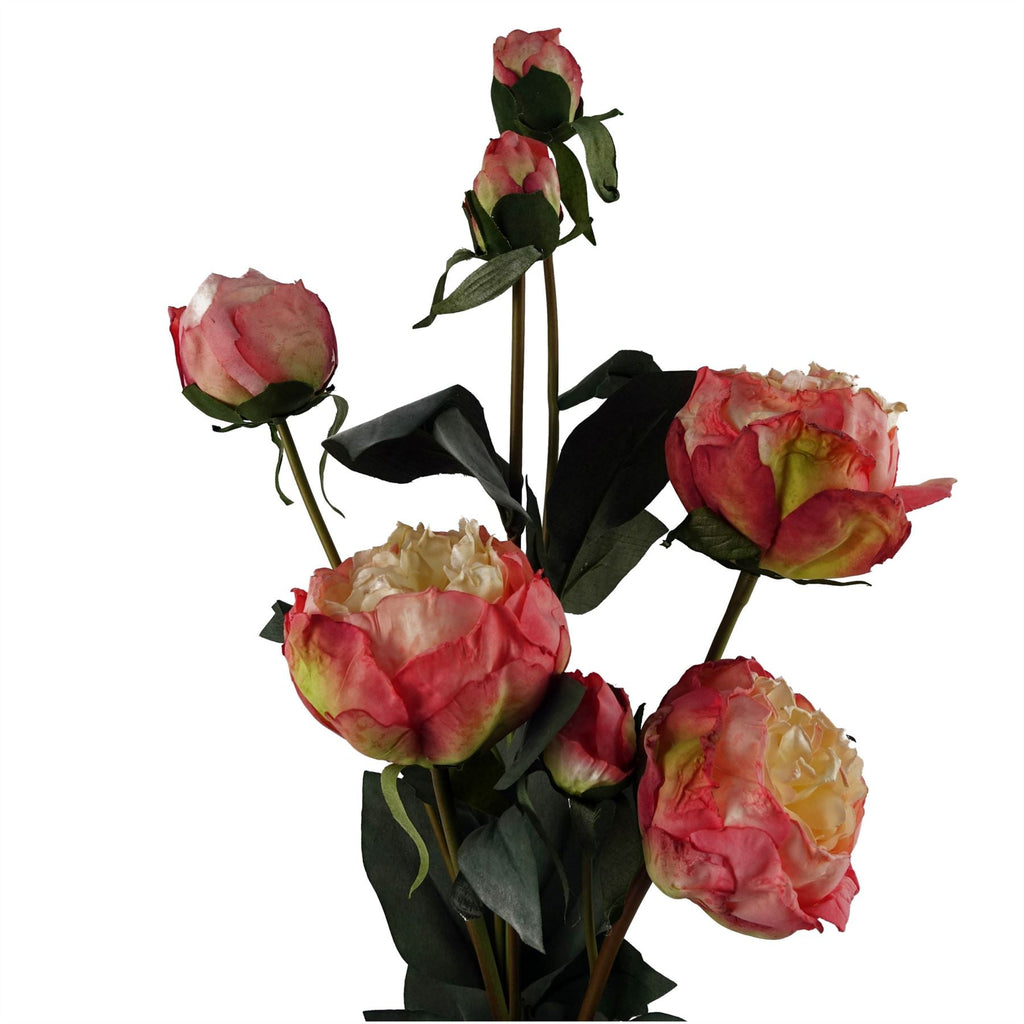 Pink Peony Artificial Flower Stems Bundle 6 Pack