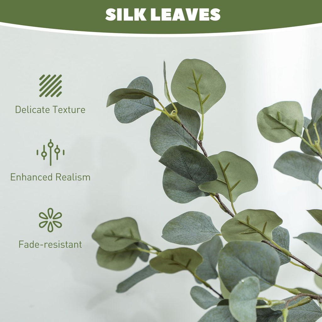 Artificial Eucalyptus Trees 2 Pack Faux Silk Plants 120cm