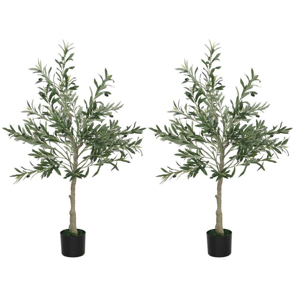 2 Pack Faux Olive Trees 120cm Indoor Artificial Plants