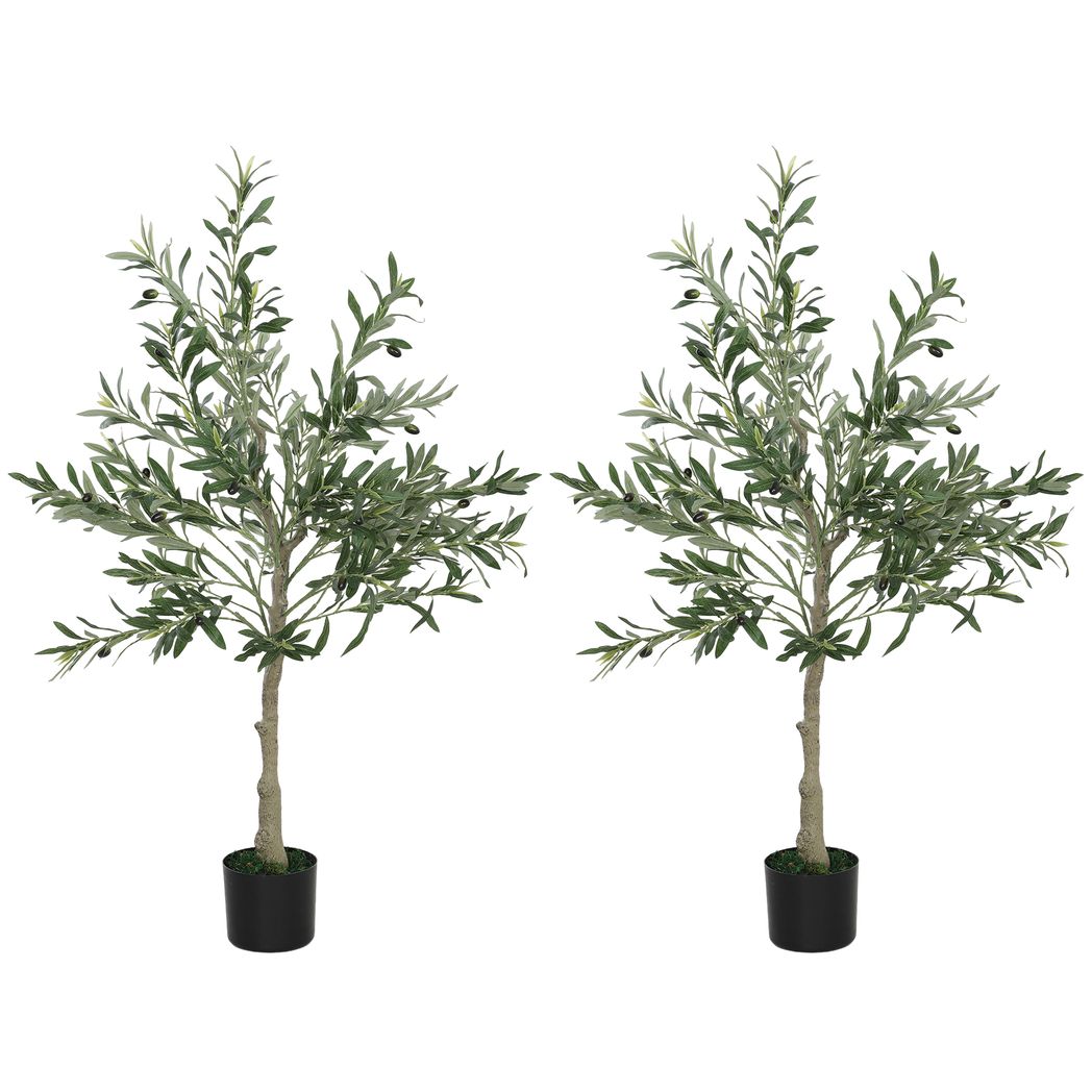 2 Pack Faux Olive Trees 120cm Indoor Artificial Plants