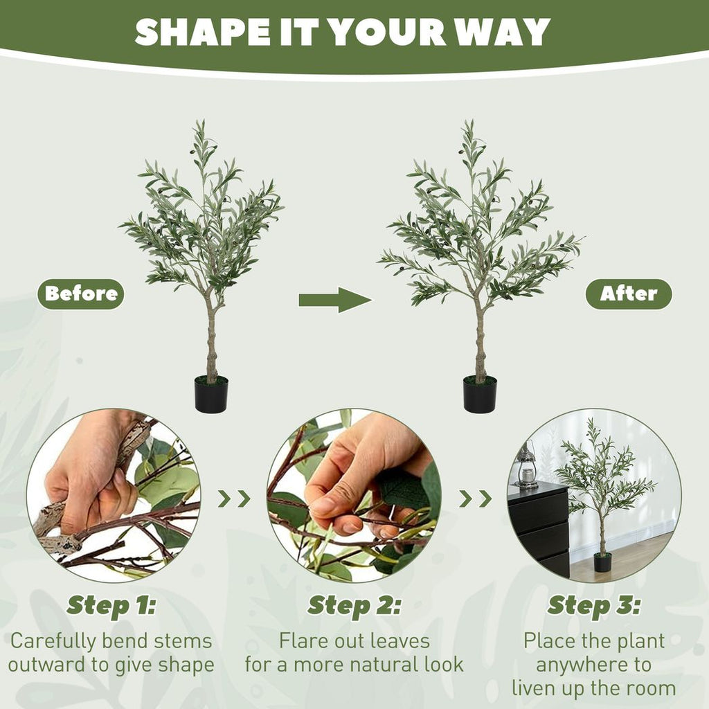 2 Pack Faux Olive Trees 120cm Indoor Artificial Plants