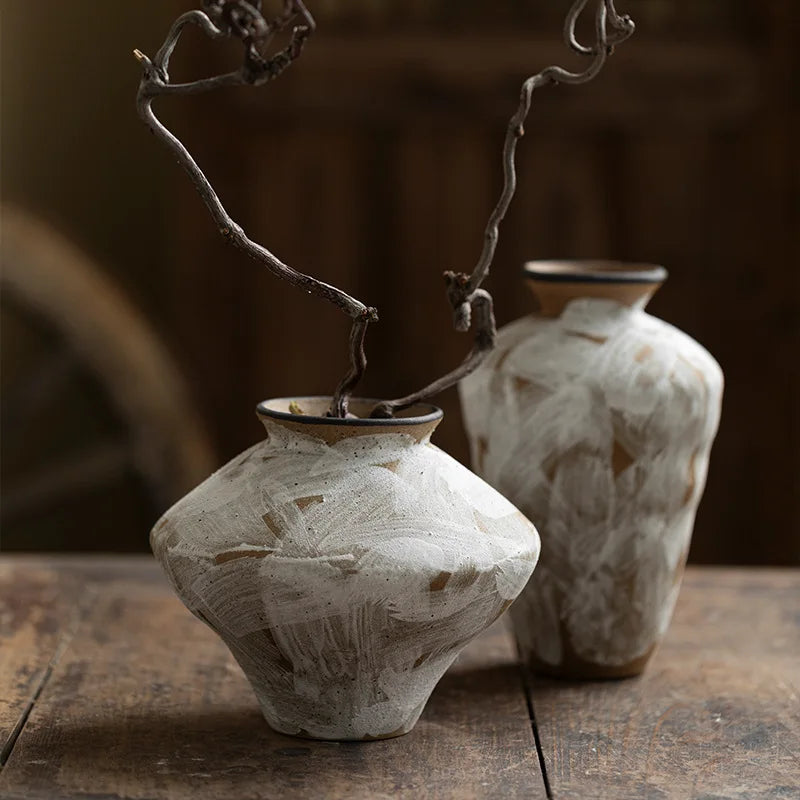 Handcrafted Whitewash Ceramic Vase