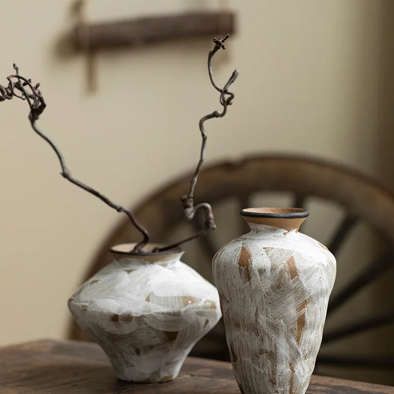 Handcrafted Whitewash Ceramic Vase