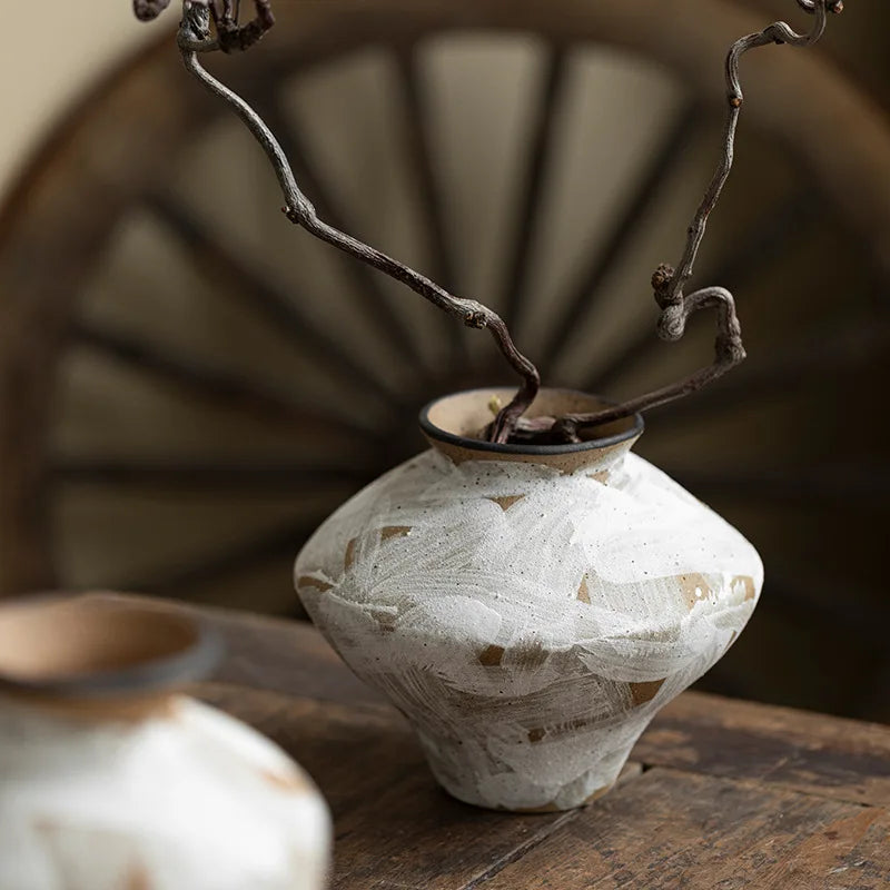 Handcrafted Whitewash Ceramic Vase