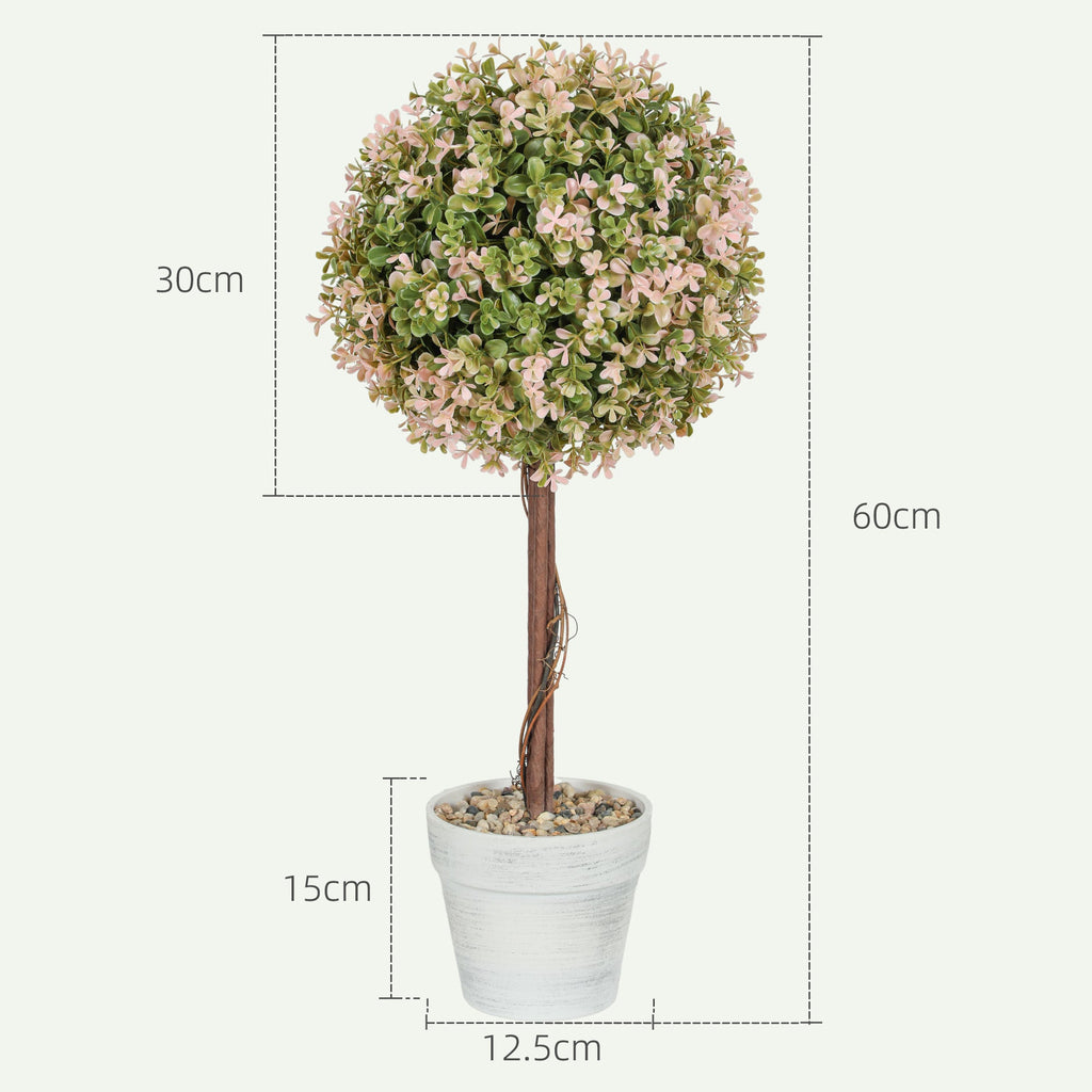 Set of 2 Cream White Artificial Murraya Plants 60cm