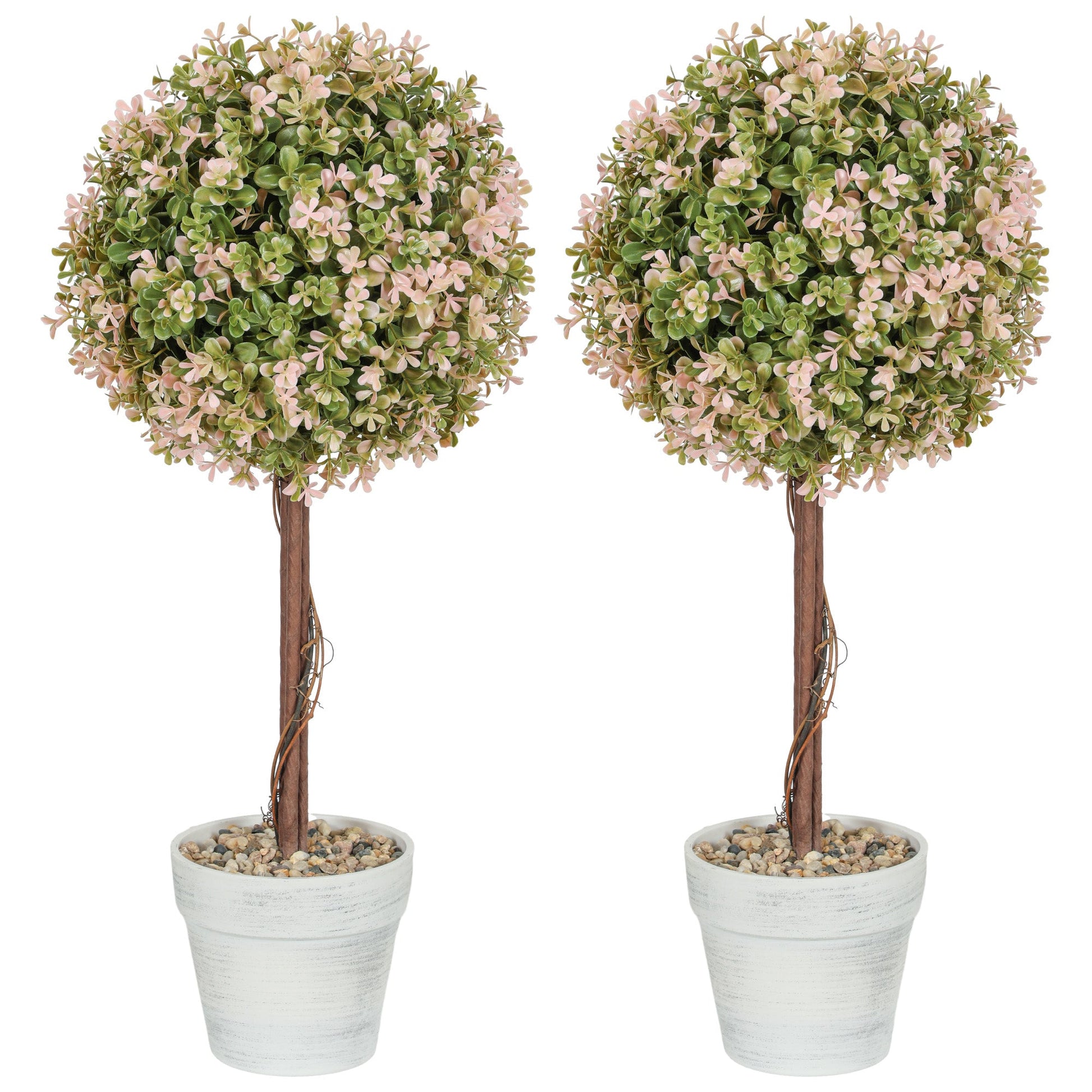 Set of 2 Cream White Artificial Murraya Plants 60cm