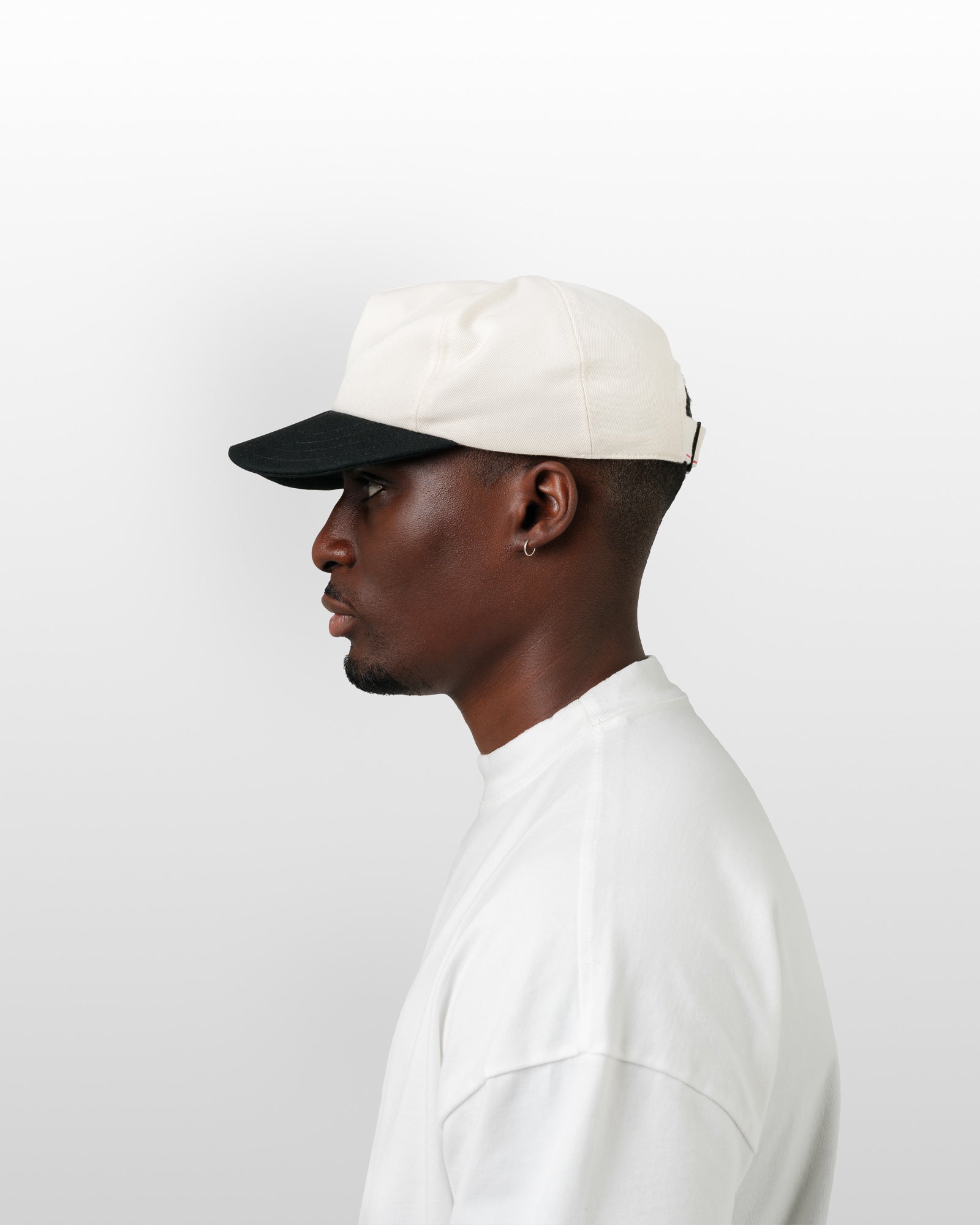 Black Ecru Handmade Denim Cap