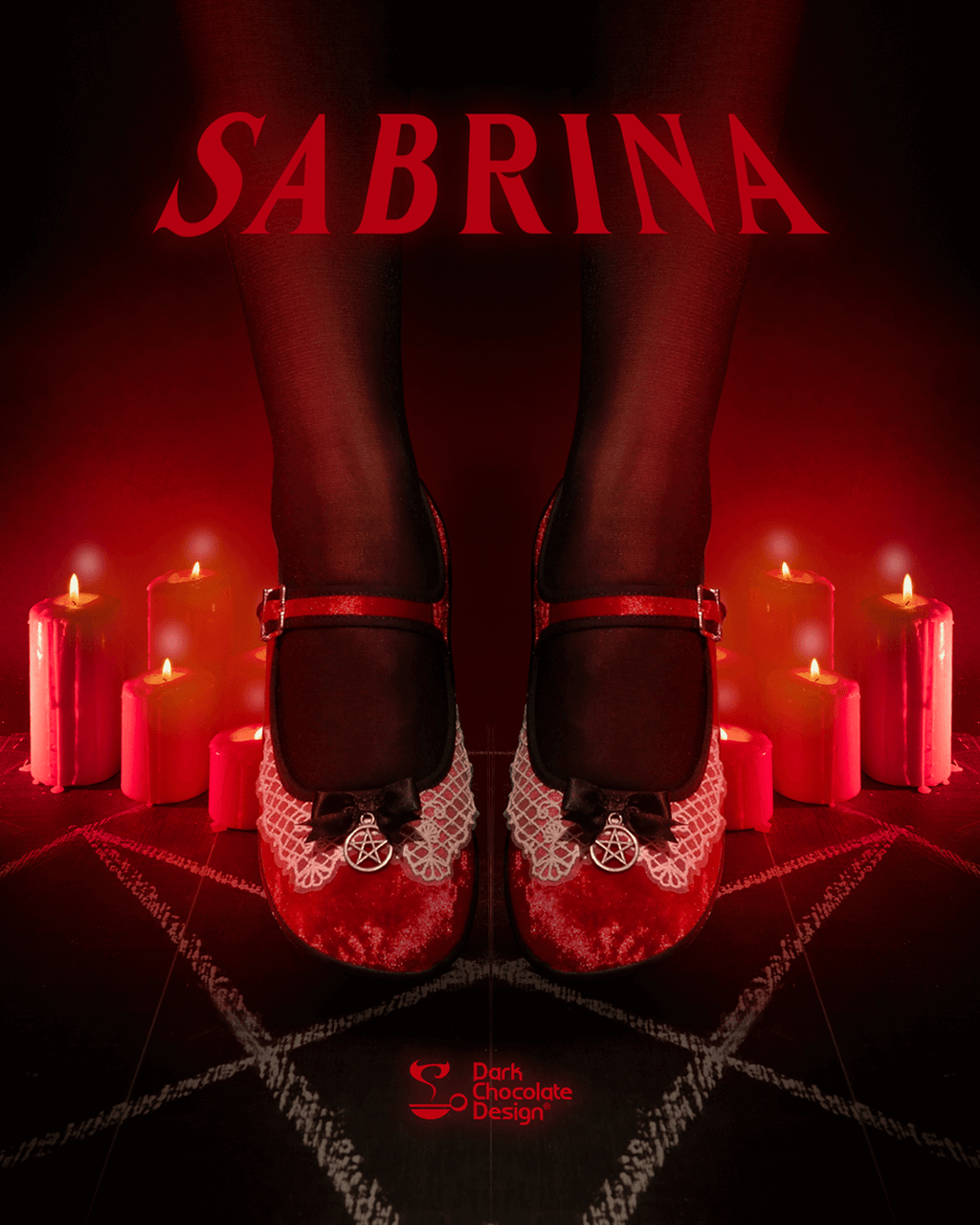 Sabrina Women's Mary Jane Flat Shoes in Red Velvet