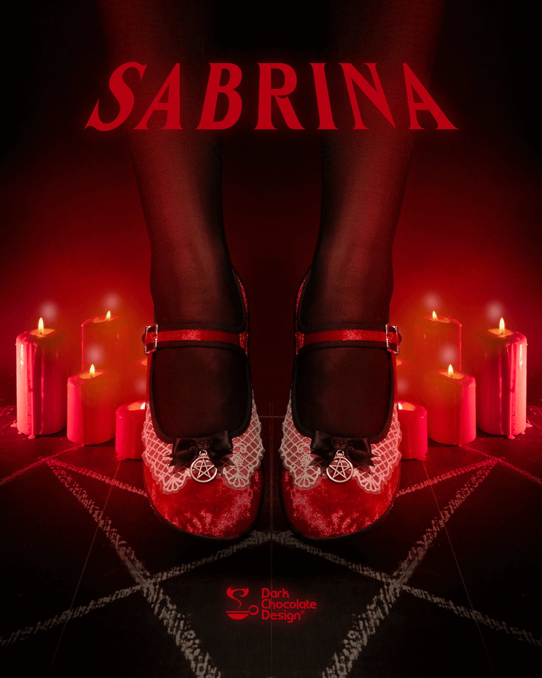 Sabrina Women's Mary Jane Flat Shoes in Red Velvet