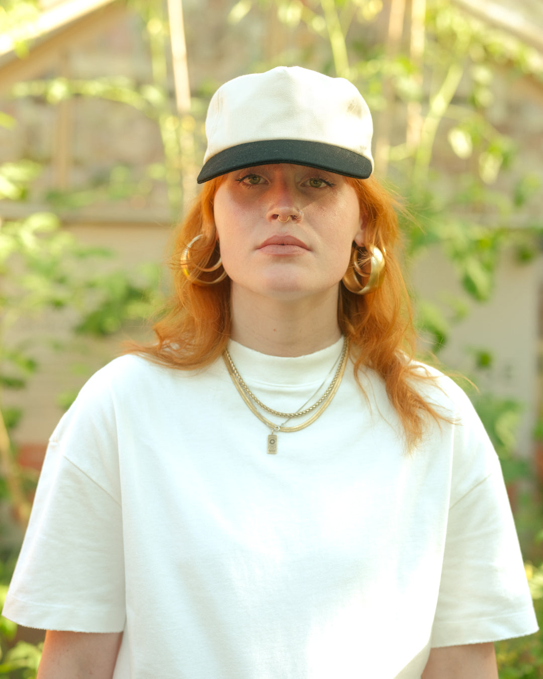 Black Ecru Handmade Denim Cap