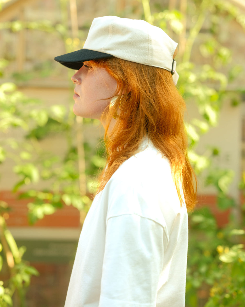 Black Ecru Handmade Denim Cap