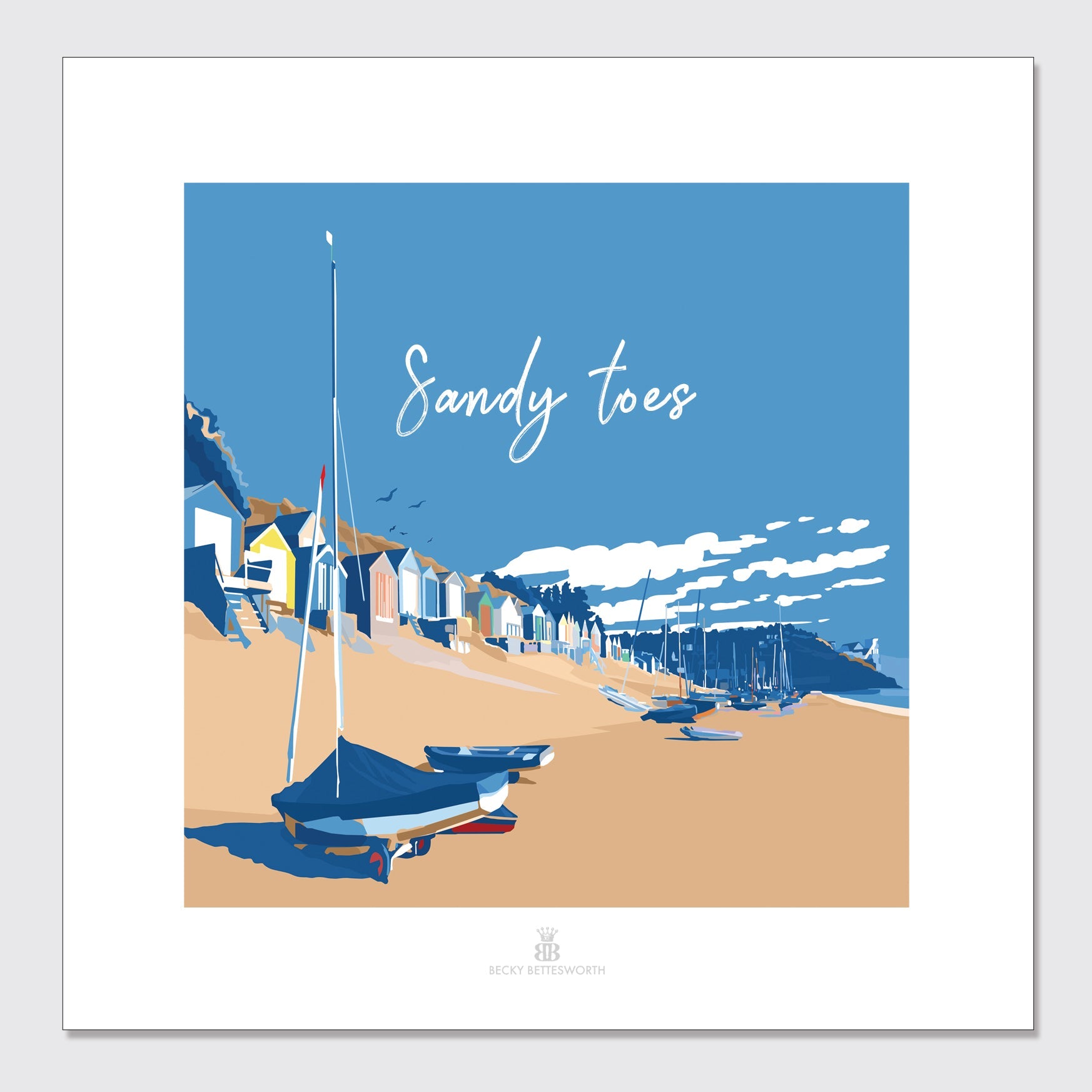 Sandy Toes Beach Quote Art Print 40 x 40 cm