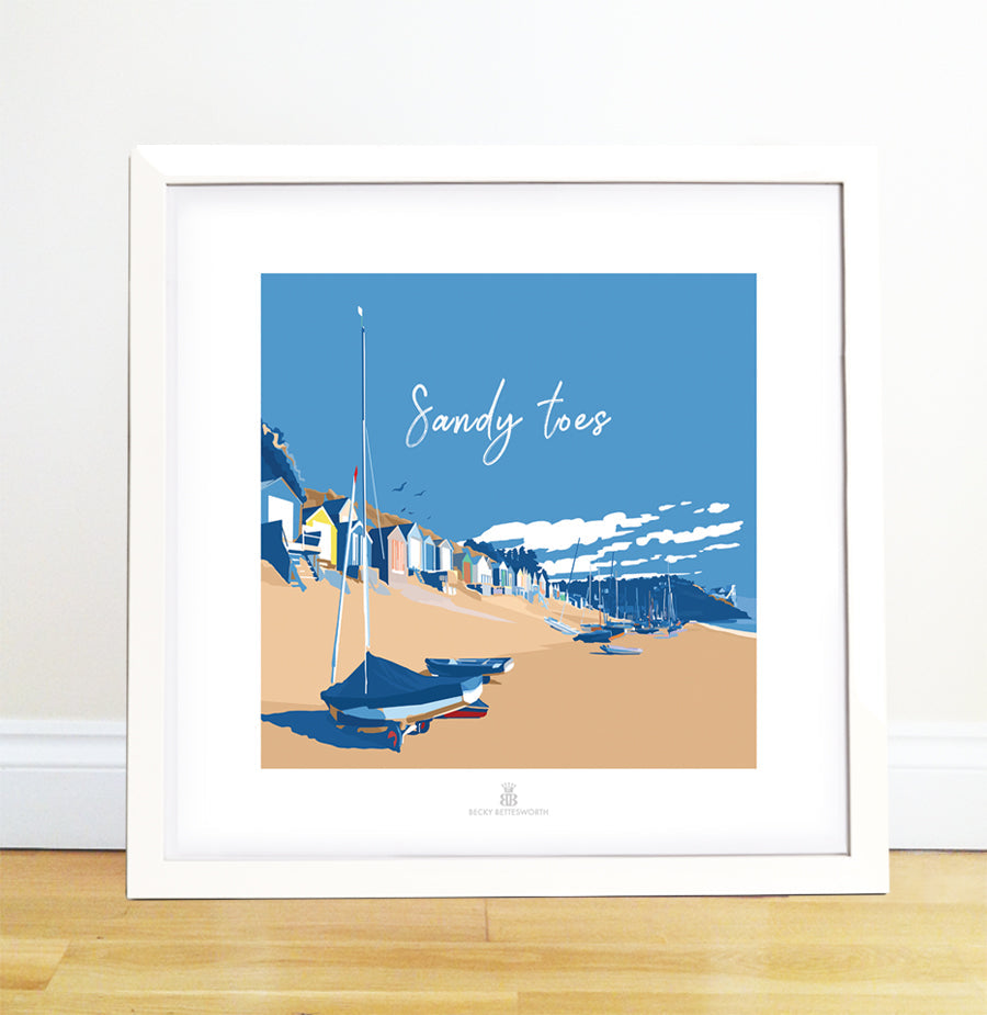 Sandy Toes Beach Quote Art Print 40 x 40 cm