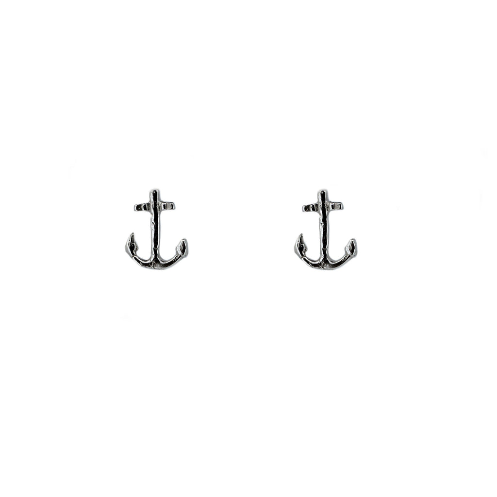 Large Sterling Silver Anchor Studs