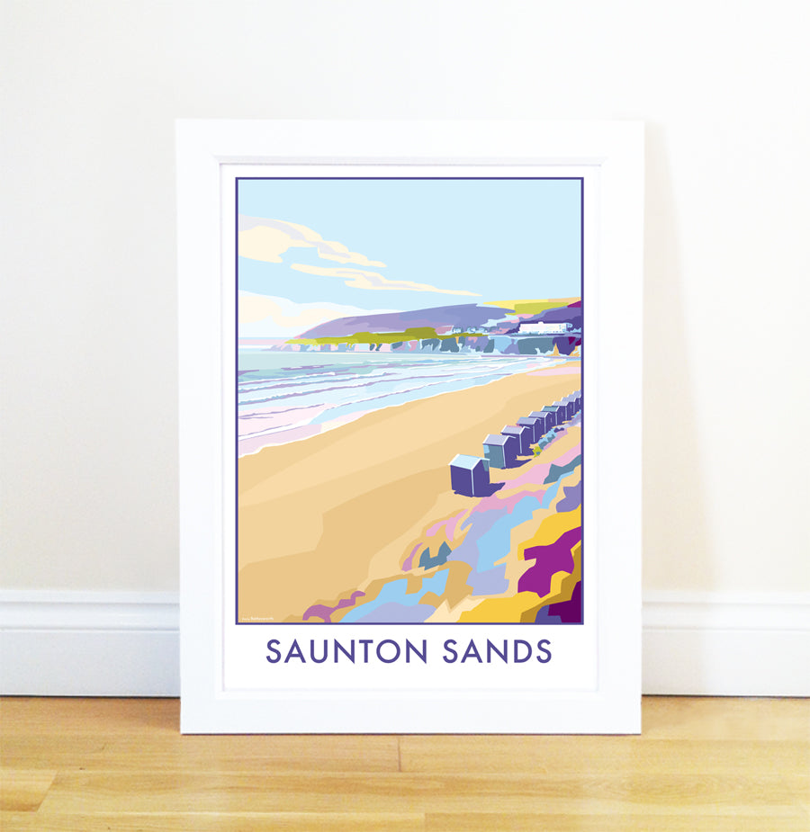 Saunton Sands Vintage Seaside Print