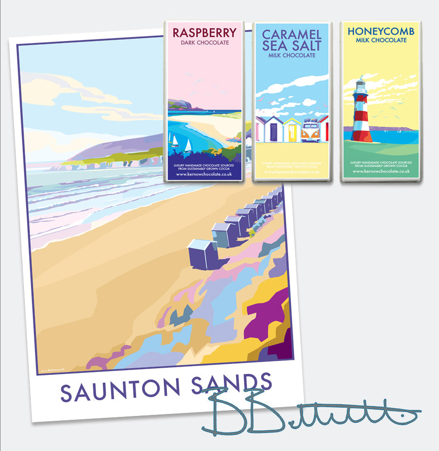 Saunton Sands Vintage Seaside Print