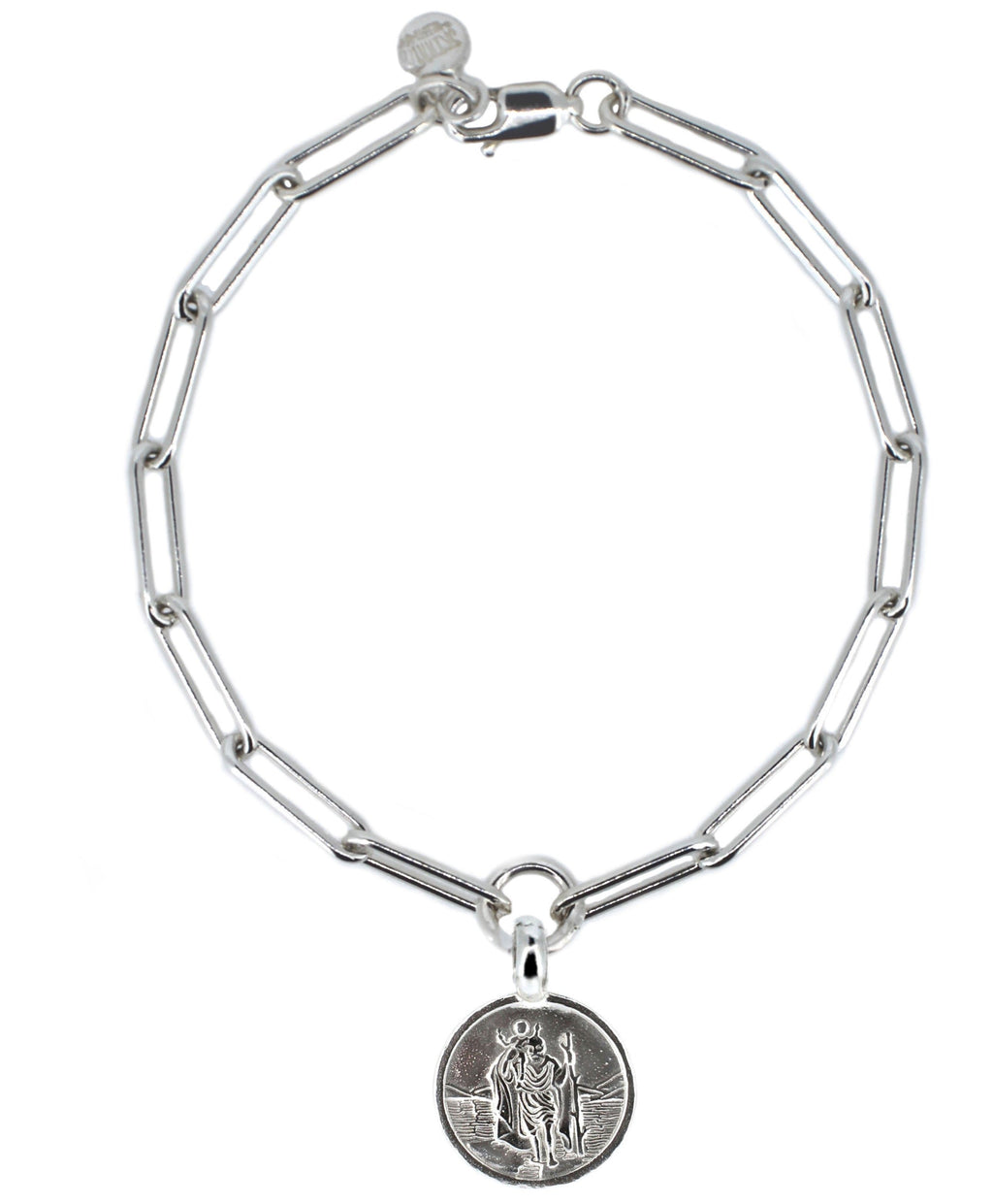 St Christopher Silver Trace Chain Bracelet
