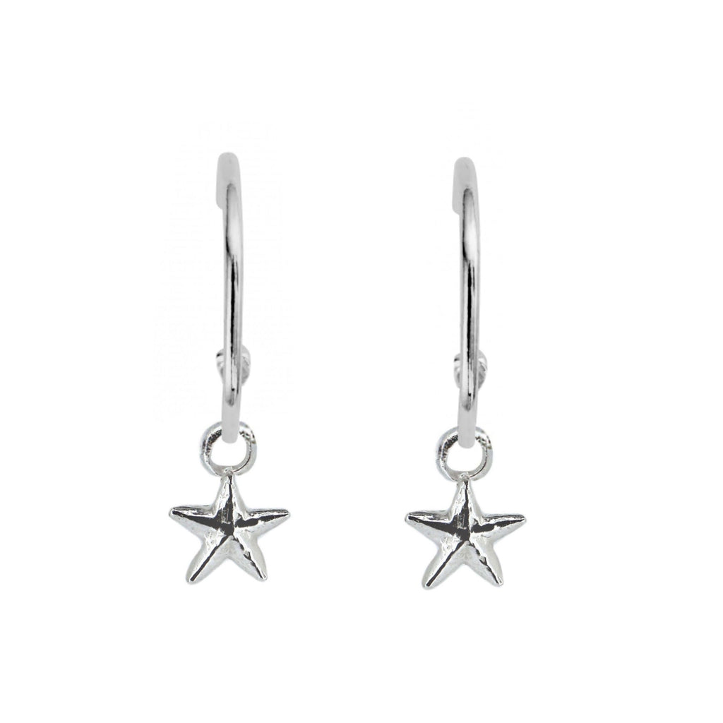 Starfish Silver Hoops