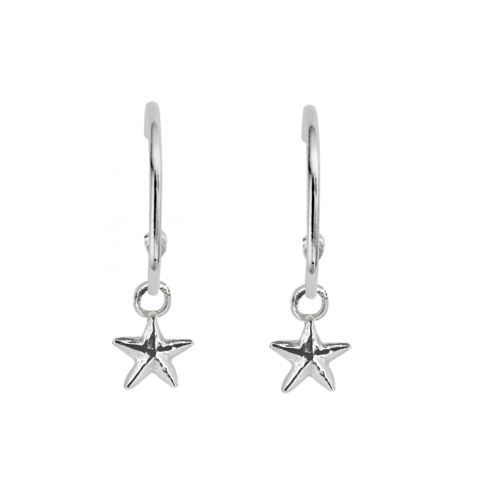 Starfish Silver Hoops