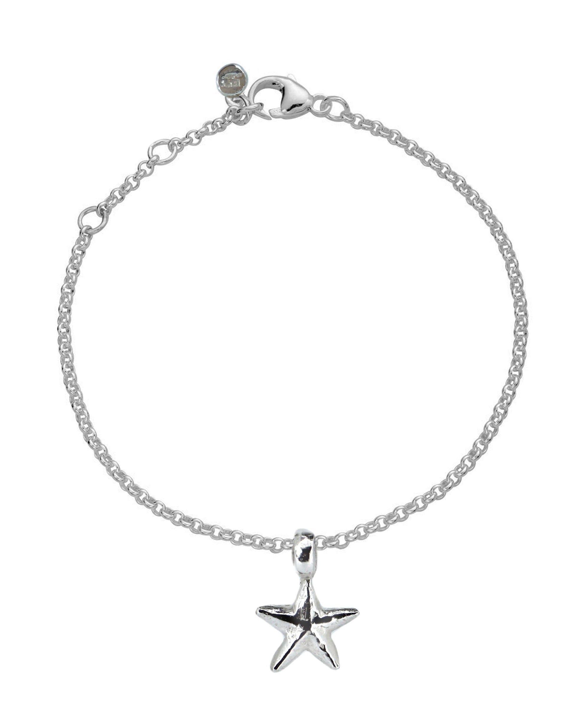 Starfish Chain Anklet in Recycled Sterling Silver