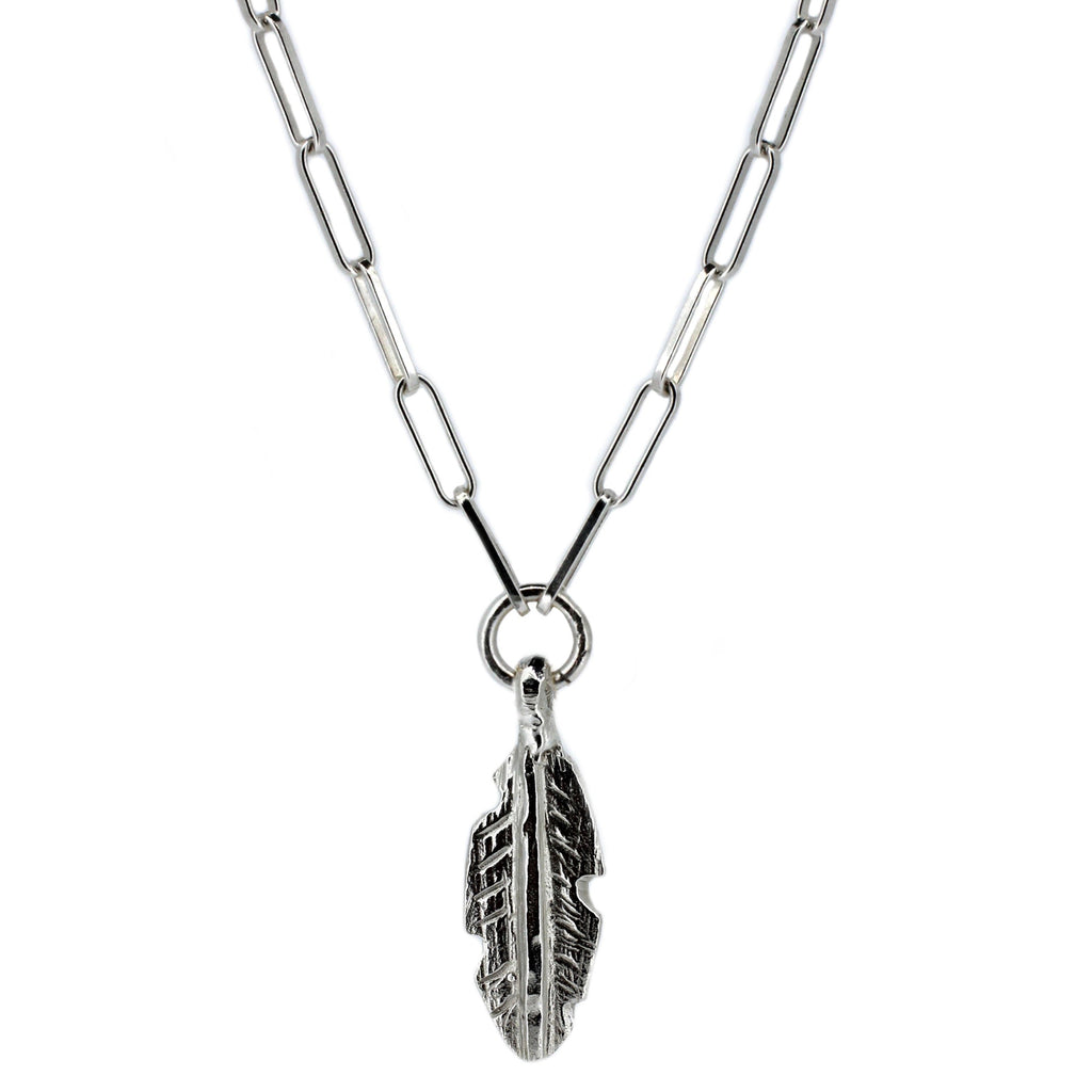 Feather Trace Chain Necklace in Sterling Silver