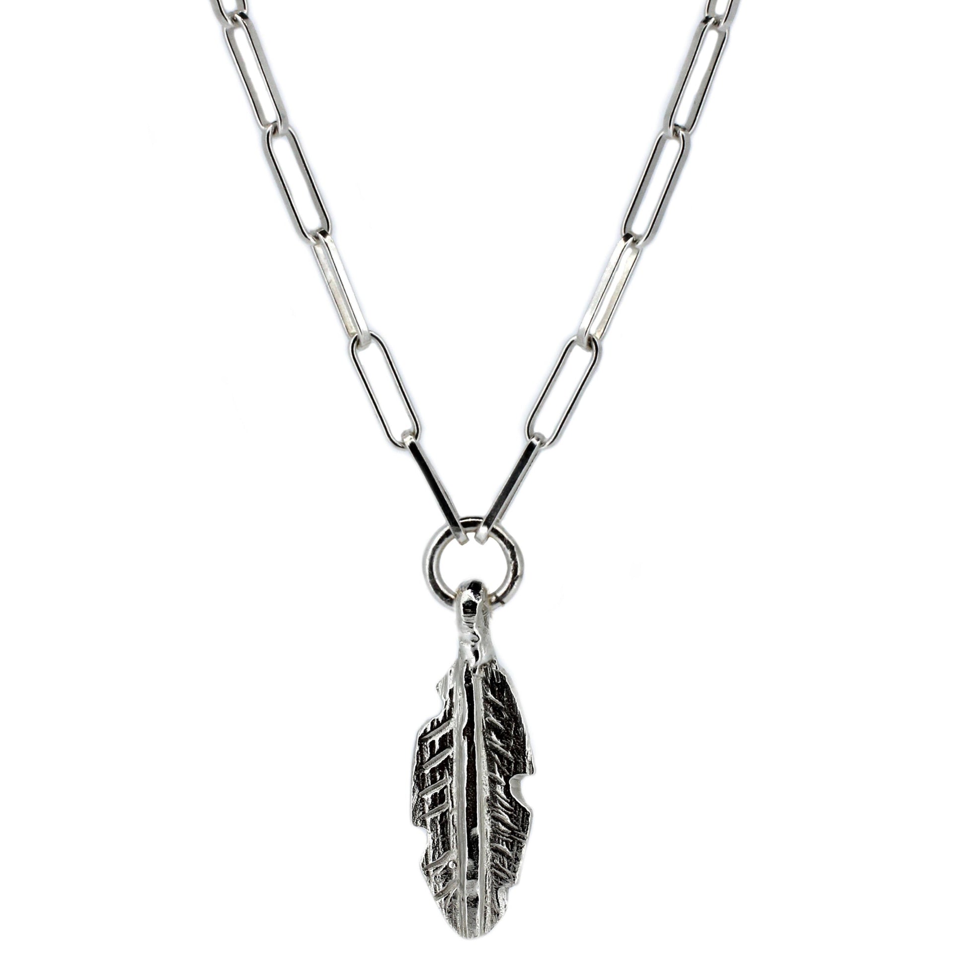 Feather Trace Chain Necklace in Sterling Silver