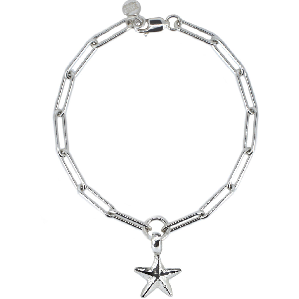 Starfish Trace Chain Bracelet in Recycled Sterling Silver