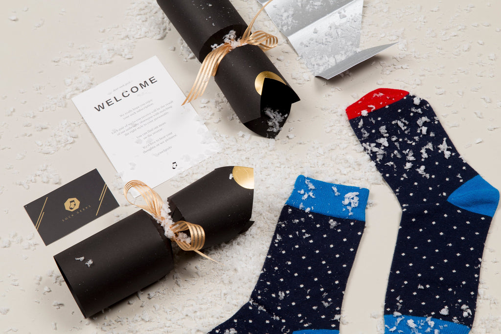 Luxury Christmas Cracker Pack of Two with Festive Socks