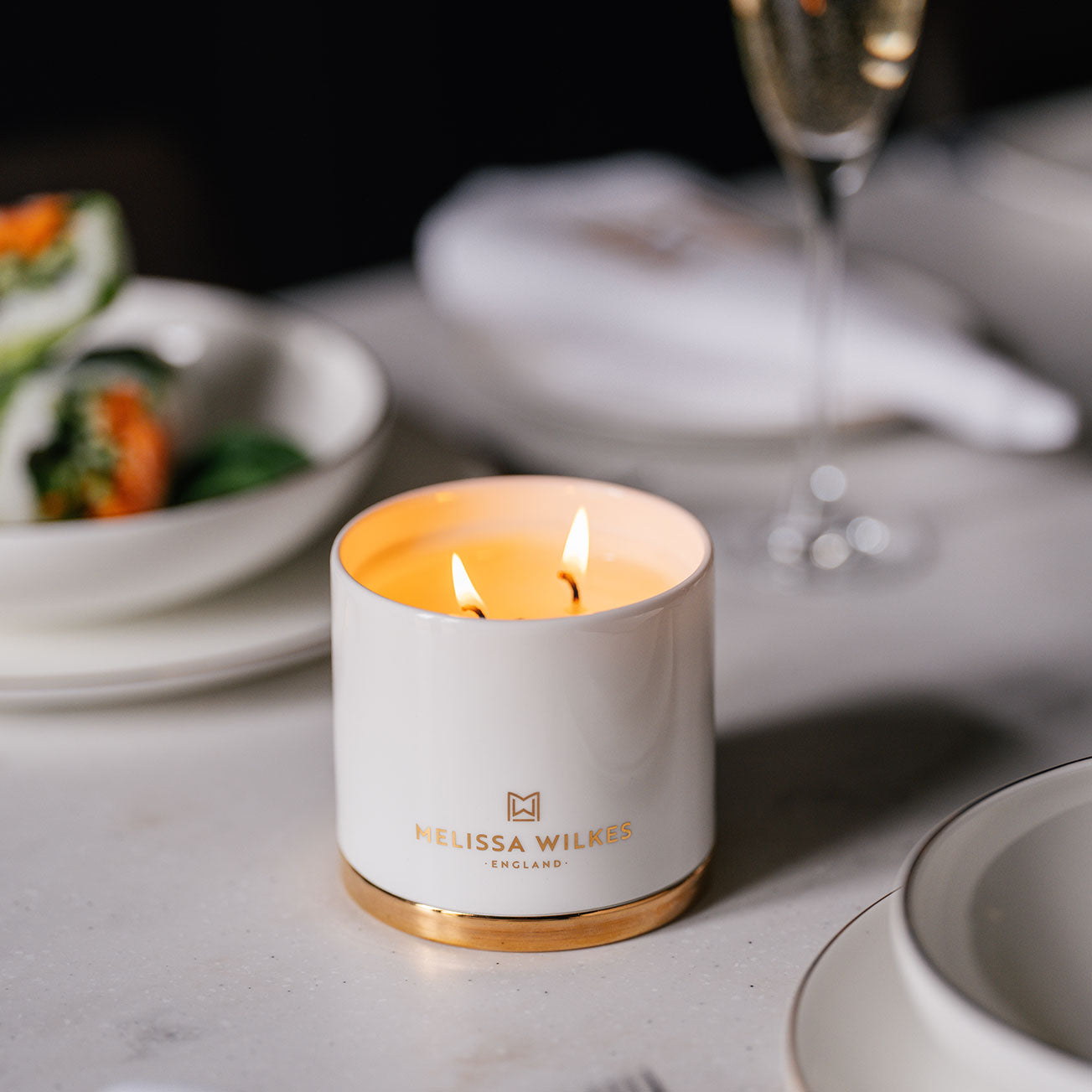 Speakeasy Honey Hand Poured Candle in Fine Bone China