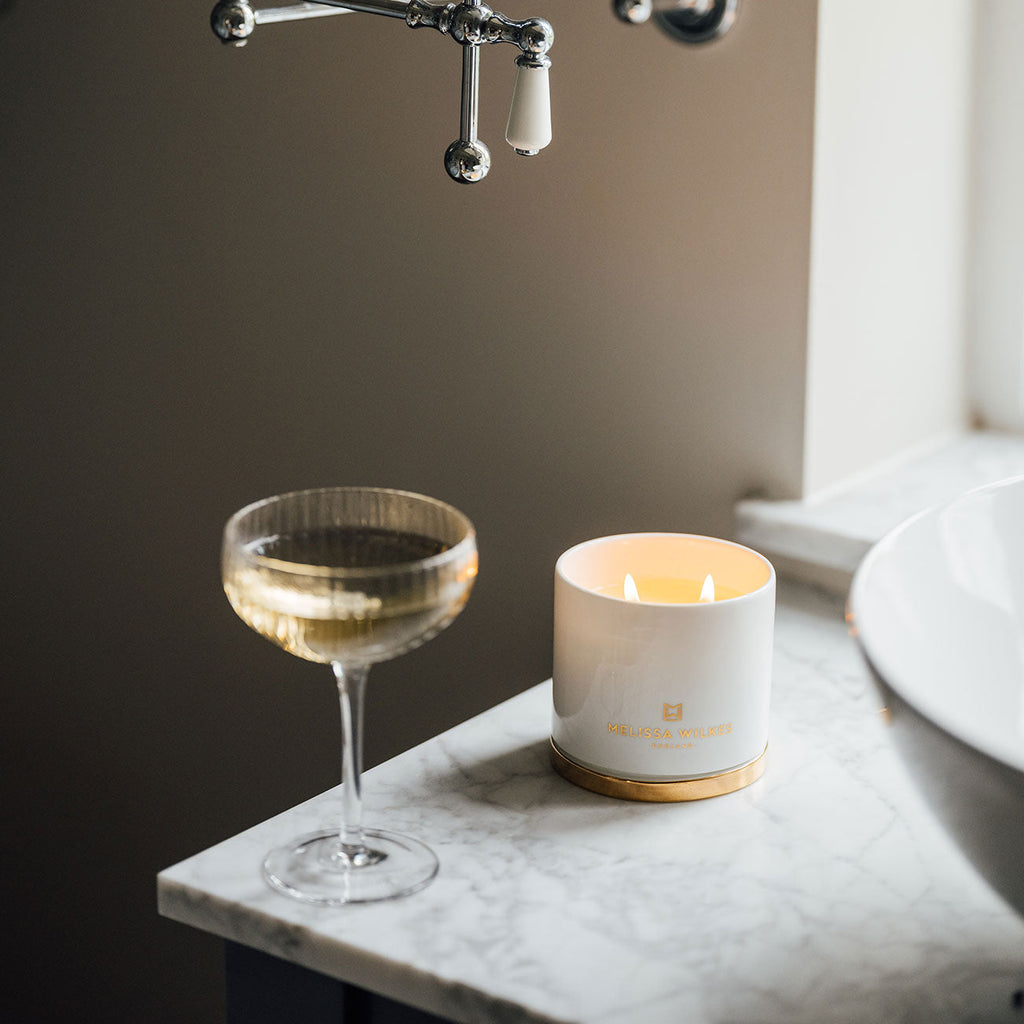 Speakeasy Honey Hand Poured Candle in Fine Bone China