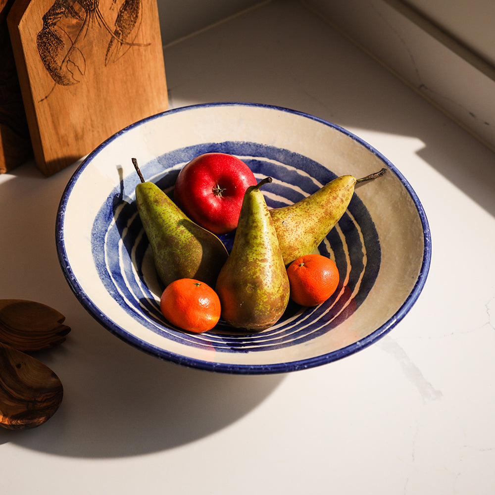 Stripe Ceramic Serving Bowl - Large