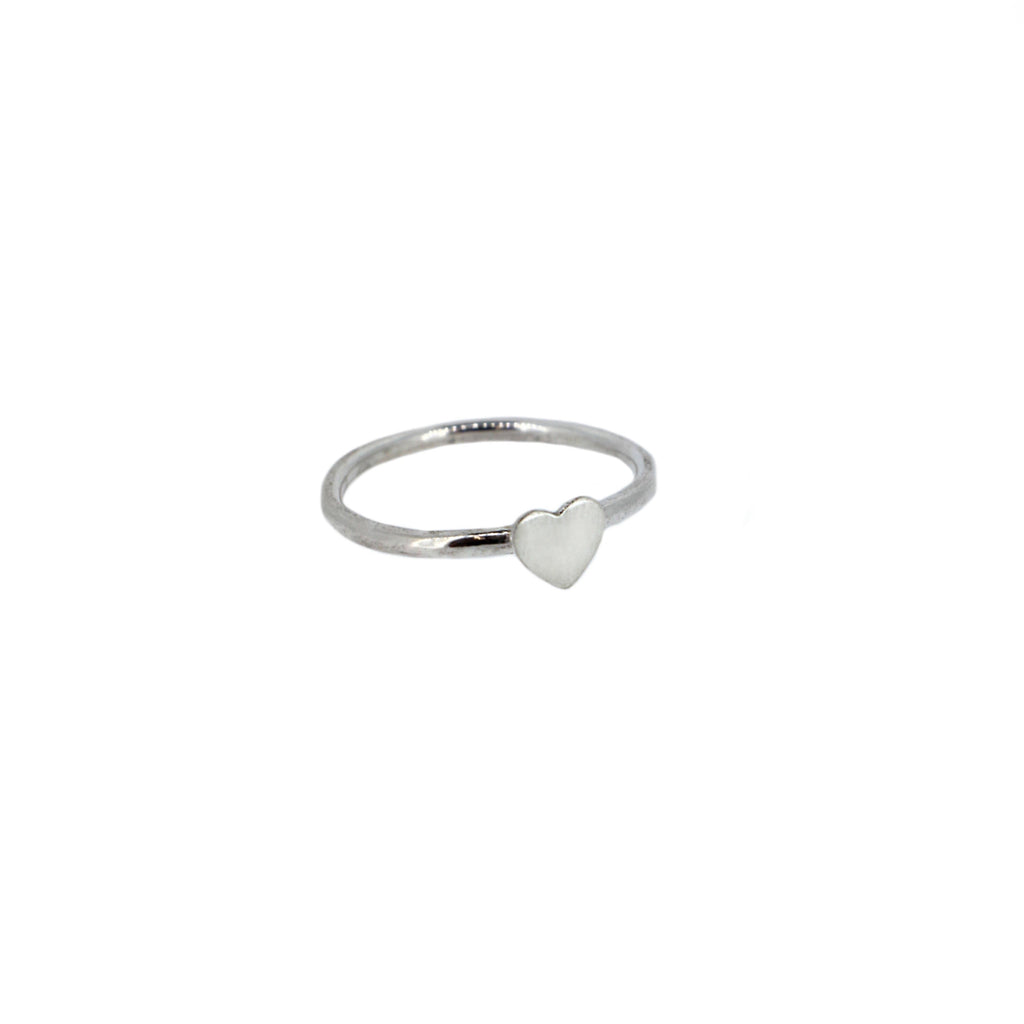 Skinny Mini Heart Ring in Sterling Silver
